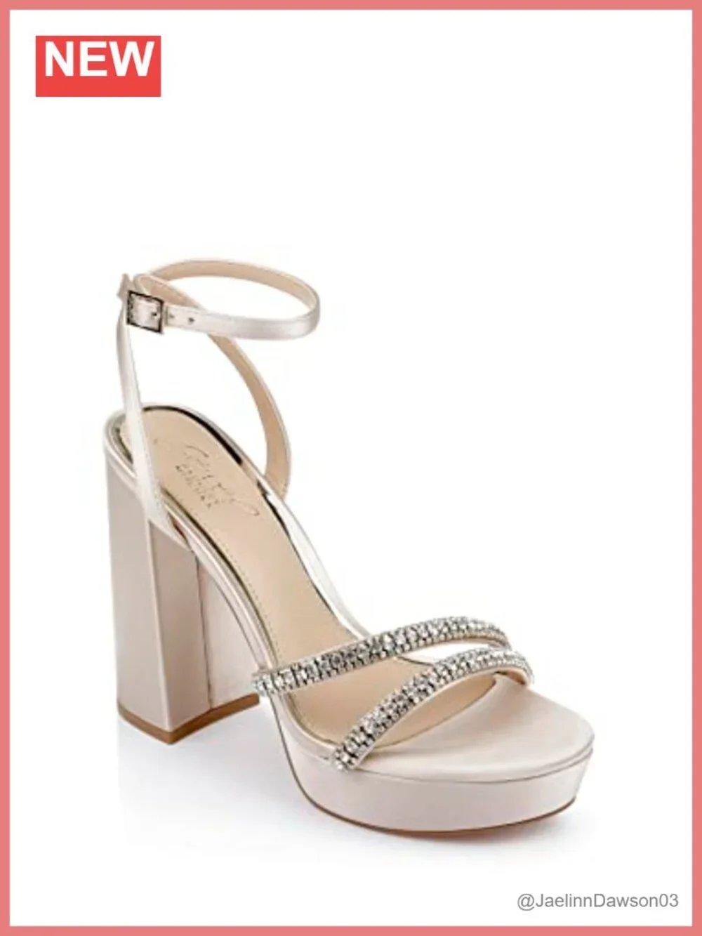 Gemstone Embellished Satin Platform Block Heel Sandals